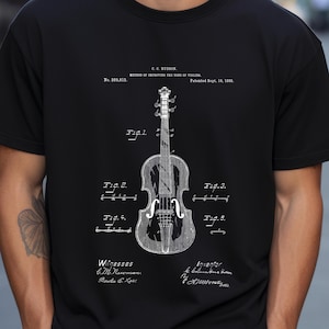 May include: A black and white illustration of a violin patent, showing the instrument's design and construction. The patent is titled "Method of Improving the Tone of Violins" and was filed by C.C. Hudson on September 18, 1888. The patent number is 389,813.