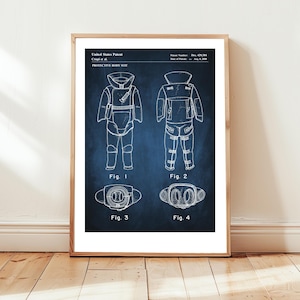 EOD protective bomb disposal suit from US Patent Office. Poster gift for EOD , army ordnance disposal, military, law enforcement