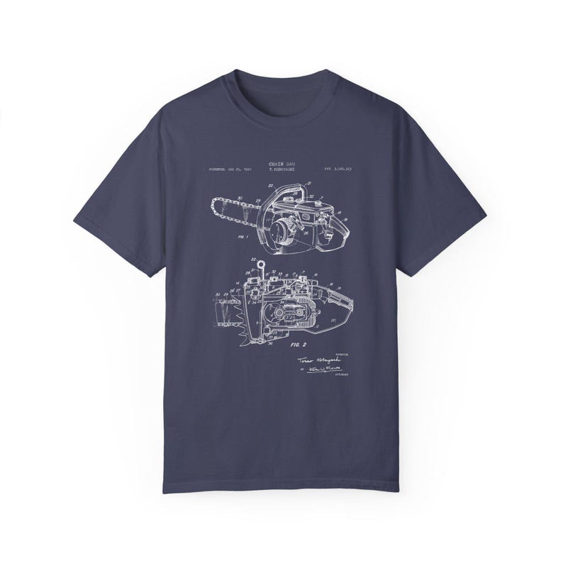 Conception d'une tronçonneuse de l'Office des brevets des États-Unis. Cadeau t-shirt pour bûcheron, bûcheron, garage, bricolage, bricoleur, bûcheron, cadeau d'outil pour tronçonneuse image 6