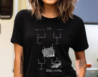 Football Goal Post T-Shirt, Historic Design From 1900 (Vintage Sports, Made In USA Cotton)