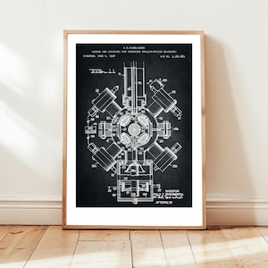 Nuclear fusion reactor design from US Patent Office. Poster gift, physics, physicist, nuclear engineer, nuclear power energy,