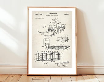 Sneeuwscooter van het Amerikaanse octrooibureau. Postercadeau voor sneeuwscooter, sneeuwscooter, skidoo, wintersport, sneeuwscootercadeau, skiscooter