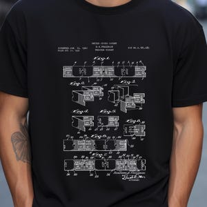 Design del biglietto teatrale dell'Ufficio Brevetti degli Stati Uniti. Maglietta regalo per attore, attore, frequentatore di teatro, appassionato di cultura, biglietteria.