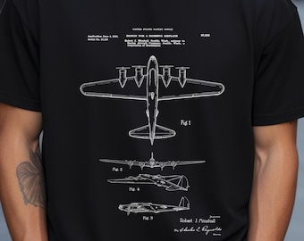 Bombardier B17 Flying Fortress de l'Office américain des brevets. T-shirt cadeau pilote, armée de l'air, histoire militaire, aviateur, aviation, pilote d'avion, seconde guerre mondiale