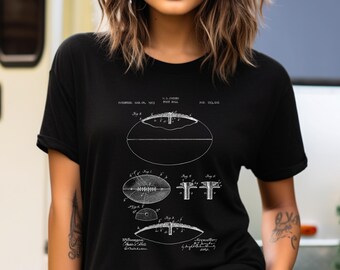Football Ball Design Patent Office Shirt - Historic Gridiron Sports Tee | 100% US Cotton | Gift For Football Coach, Player