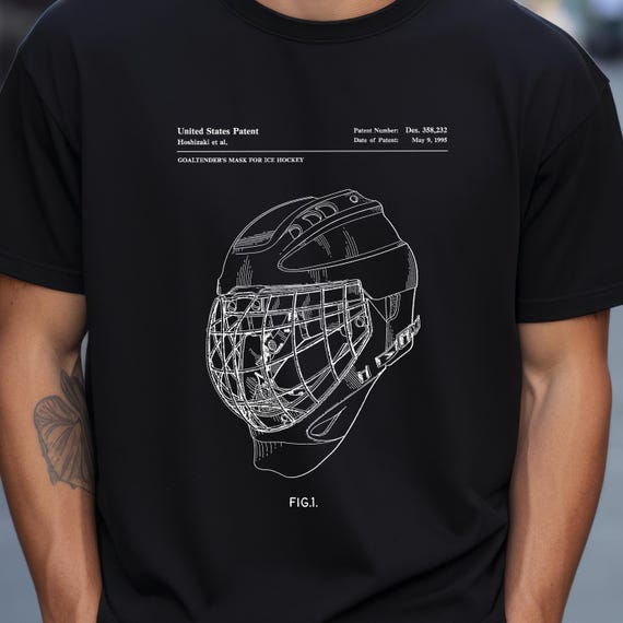 Ice Hockey Goalie Mask From US Patent T-shirt Gift for