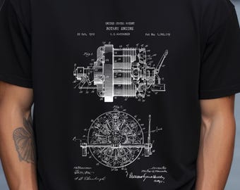 Rotary engine design patent from the US Patent Office. perfect T-shirt gift for mechanic, motorist, petrol-head, car driver