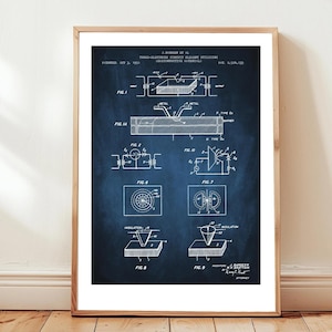Transistor design invention from 1950 from US Patent Office. Poster gift electronics engineer, scientist, electrical, computer, wall art