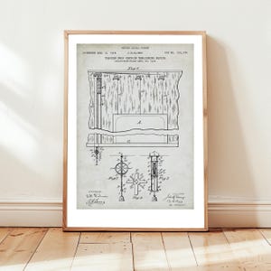 Systeemontwerp voor theatergordijnen van US Patent Office. Postercadeau, theatertechnicus, kunst aan de muur decor,