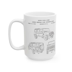 Design of Grenadier SUV by INEOS from US Patent office. Mug gift 4wd, off-roader, off roading, suv, sports utility vehicle, driver, auto image 4