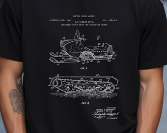 Sneeuwscooterontwerp van het Amerikaanse octrooibureau. T-shirtcadeau voor sneeuwscooter, sneeuwscooter, skidoo, wintersport, skidoo, sneeuwscootercadeau