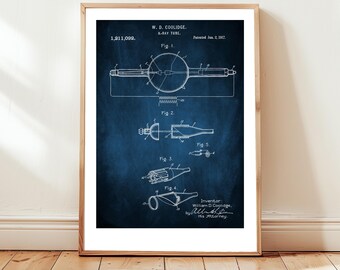 X-ray tube by Coolidge from 1917 from the US Patent Office. Perfect gift for engineer, scientist, science, technology, physics, physicist