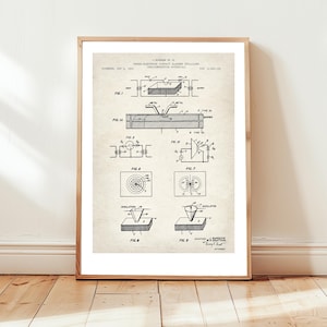 Invenzione del design del transistor del 1950, dall'ufficio brevetti degli Stati Uniti. Poster regalo per ingegnere elettronico, scienziato, elettricista, informatico, arte murale.