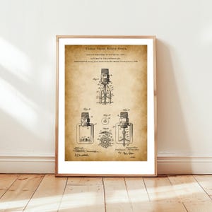 Automatic fire sprinkler from 1888 from US Patent Office. Perfect poster gift for architect, firefighter, fireman, fire station, wall art