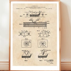 Transistor design invention from 1950 from US Patent Office. Poster gift electronics engineer, scientist, electrical, computer, wall art