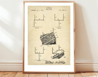 Football goal post design from 1900 from US Patent Office. Poster gift football player, sports, gridiron, football t-shirt, coach, vintage