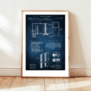 Air conditioning system by Carrier from 1906 from US Patent Office. Poster gift hvac, heating ventilation engineer, air con, technician