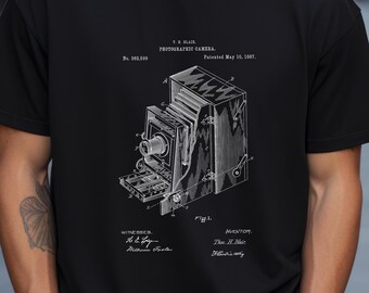 Vintage photographic camera by Blair  from US Patent Office perfect T Shirt gift for photographers camera lovers collectors
