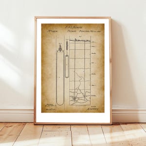 First fracking technique from 1866 from US Patent Office. Poster gift for oil exploration, oil engineer, petroleum engineering,oil well,