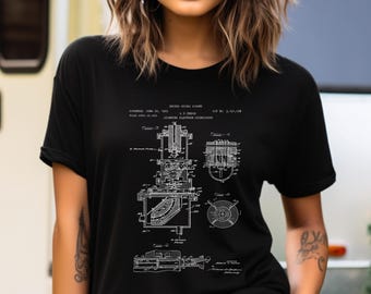 Maglietta con design del microscopio elettronico a scansione / Grafica dell'ufficio brevetti / 100% cotone USA / Regalo per scienziati / Arte scientifica per fisici