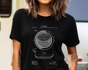 Gold Washing Pan T-Shirt - Historic Patent Drawing | 100% US Cotton | Antique Prospector Apparel, Mining Engineer Gift