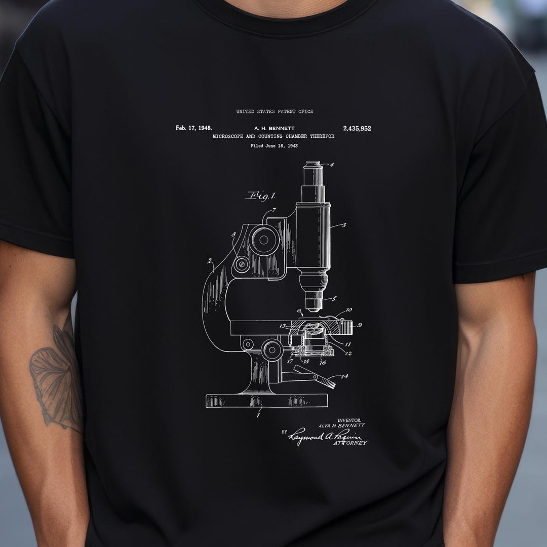 Design of Microscope From 1948 From US Patent Office. T-shirt Gift