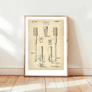 Screwdriver design by Phillips from 1936 from US Patent Office. Poster gift for handyman, garage workshop, DIY, joiner, mens gift, tool,