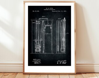 First Elevator Design by Otis From 1861 From the US Patent Office