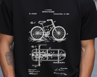 Bicycle gearing  1894 from US Patent Office. T-shirt gift for cyclist, cycling , bicycle, biking, history,
