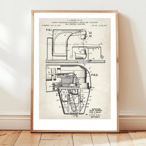 Diseño del acelerador de partículas LINAC de la Oficina de Patentes de EE. UU. Póster de regalo para ingenieros biomédicos, oncólogos, médicos, radiólogos y personal médico.
