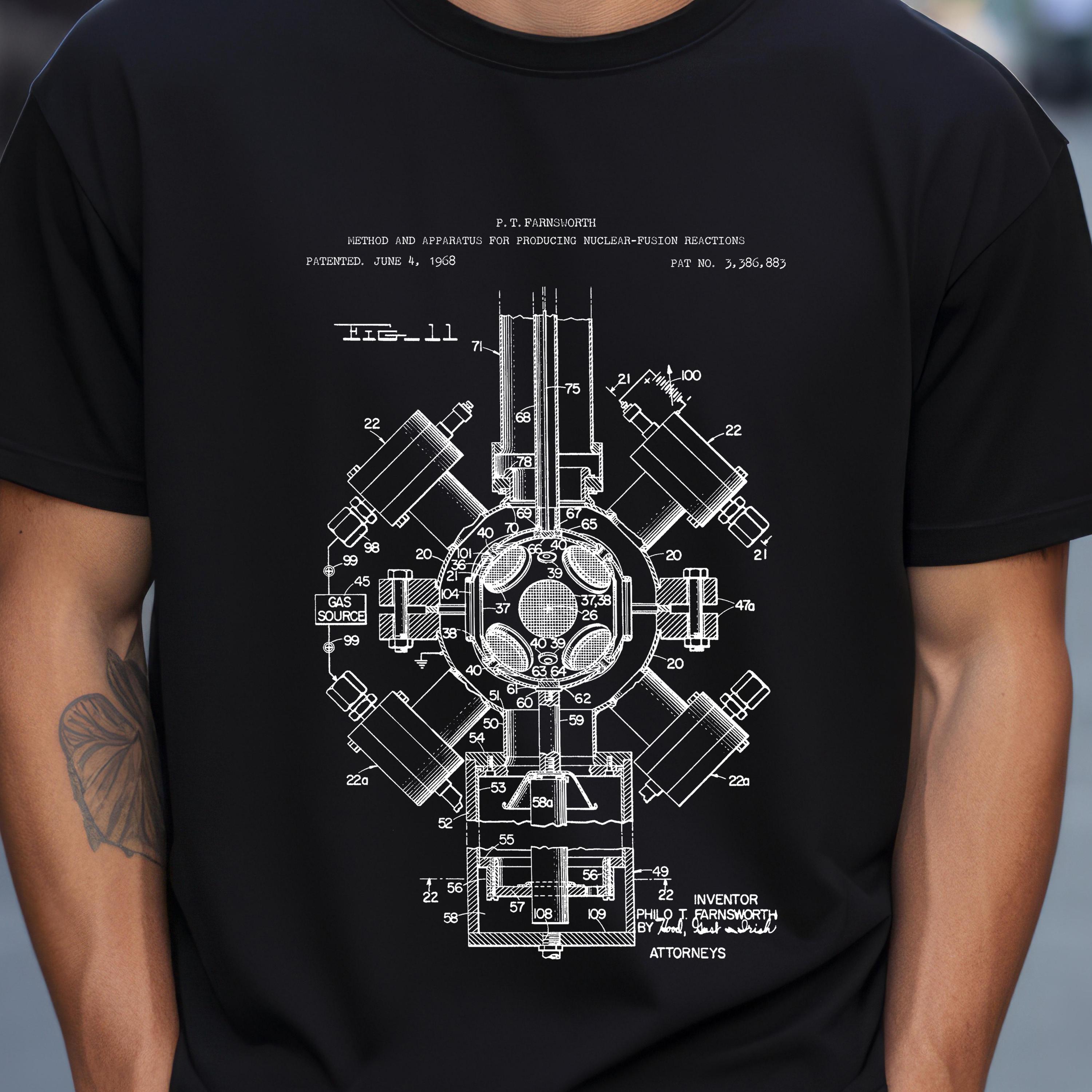 米国特許庁による核融合炉の設計。Tシャツギフト、物理学、物理学者 