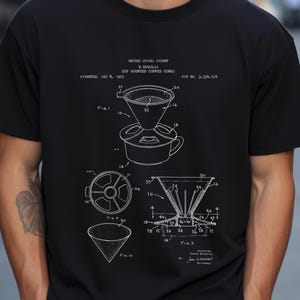 Pour over filter coffee pot from US Patent Office. Poster gift for coffee lover drinker, caffeine, coffee wall art, kitchen