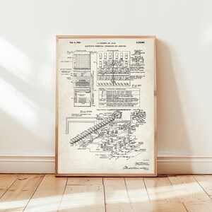 ENIAC first programmable computer from 1964 from US Patent Office. Poster gift IT, computer engineer, programmer, software, tech geek,