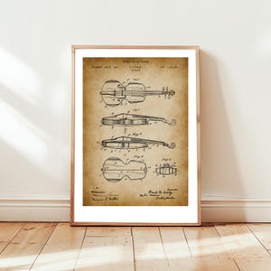 Violin design from 1921 from US Patent Office. Poster gift for Violin player, violinist, orchestra, music lover , musical instrument,
