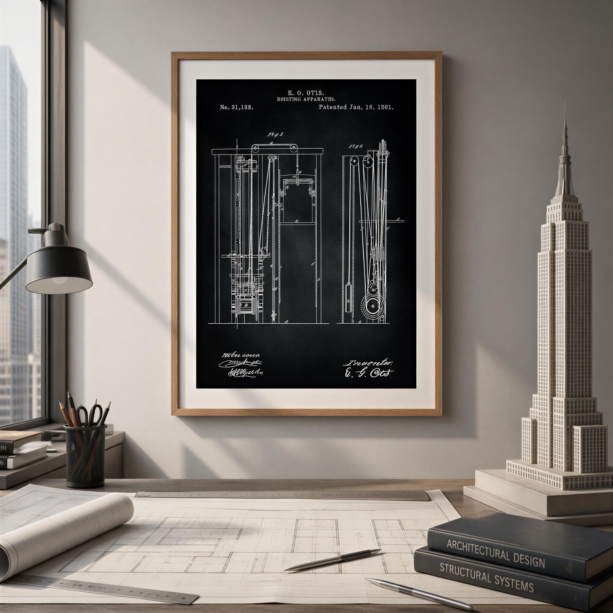First Elevator Design by Otis From 1861 From the US Patent Office
