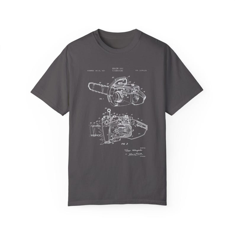 Conception d'une tronçonneuse de l'Office des brevets des États-Unis. Cadeau t-shirt pour bûcheron, bûcheron, garage, bricolage, bricoleur, bûcheron, cadeau d'outil pour tronçonneuse image 7