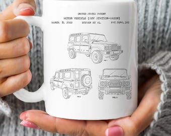 Conception du SUV Grenadier par INEOS de l'office américain des brevets. Mug cadeau 4x4, tout-terrain, tout-terrain, suv, véhicule utilitaire sport, conducteur, voiture