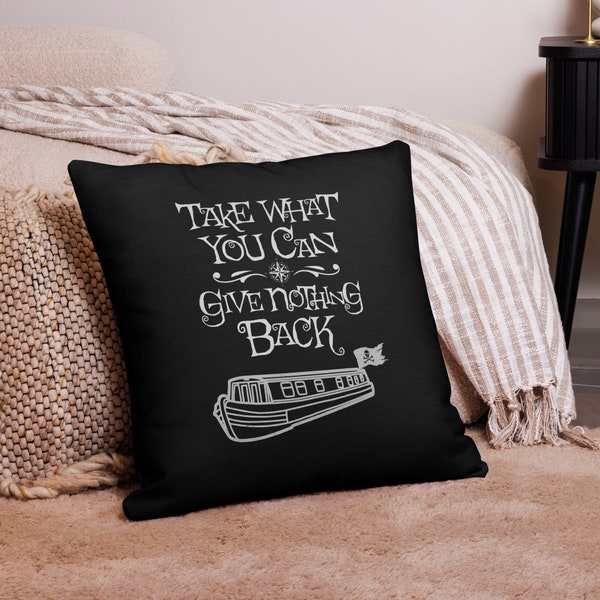 Funny Canal Narrowboat Continuous Cruiser Pirate's Code Premium Pillow