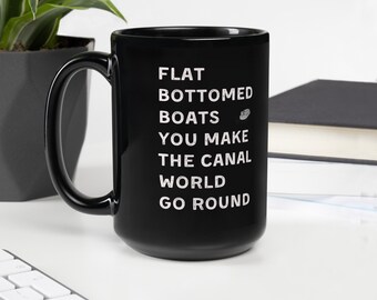 Funny Canal Narrowboat Barge Rock Music Lyrics Joke House Boat Life Black Mug