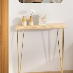 Console van natuurlijk hout, smalle tafel voor gangen, cadeau voor huishoudelijk gebruik