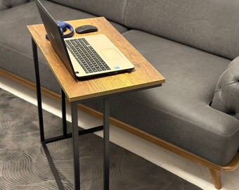 Walnut Chipboard C Side Table: Laptop Desk, Nesting Tea Table