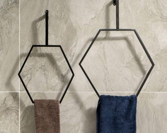 Honeycomb Metal Bathroom Towel Rack, Modern Style