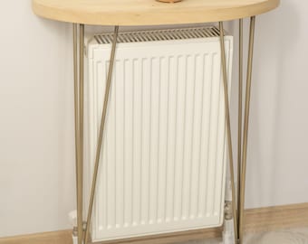 Half Moon Shape Antiqued Footed Entrance Console