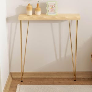 Konsolentisch aus Naturholz, schmaler Flurtisch