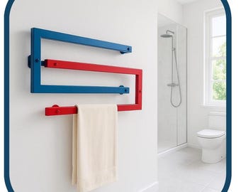 Hand-Painted Metal Bathroom Towel Rack, Modern Colorful Design