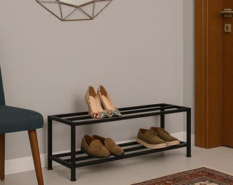2 Tier Metal Shoe Rack, Hallway Organizer, Shoe Storage, New Home Gift