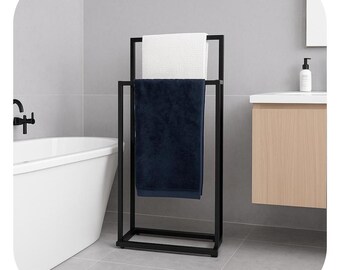 Handcrafted Metal Towel Holder: Modern Bath & Pool Organizer