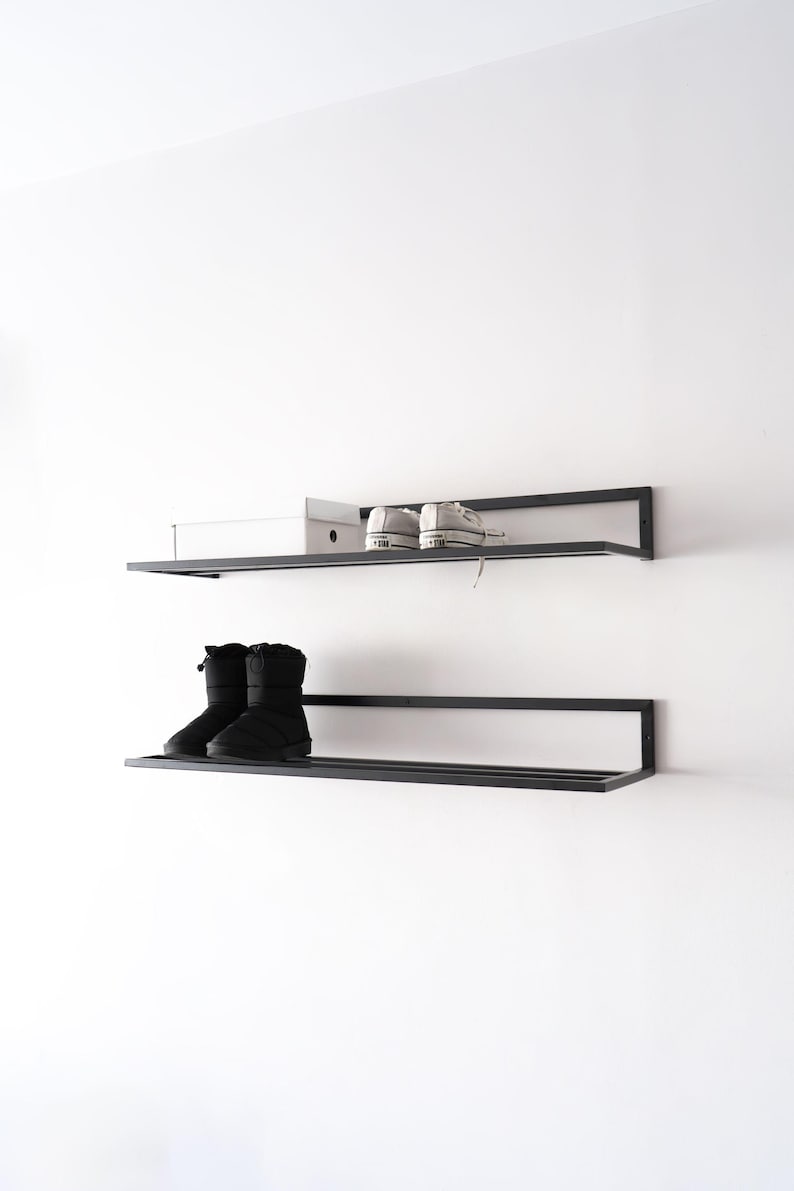 Wall Mounted Metal Shoe Rack: Space Saving Organizer image 6