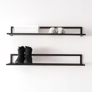 Wall Mounted Metal Shoe Rack: Space Saving Organizer image 1
