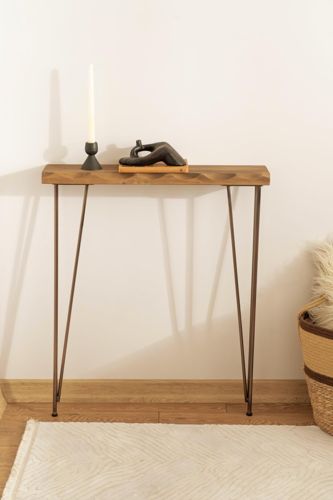 Live Edge Narrow Console Table, Radiator Table, Rustic Decor, New Home ...
